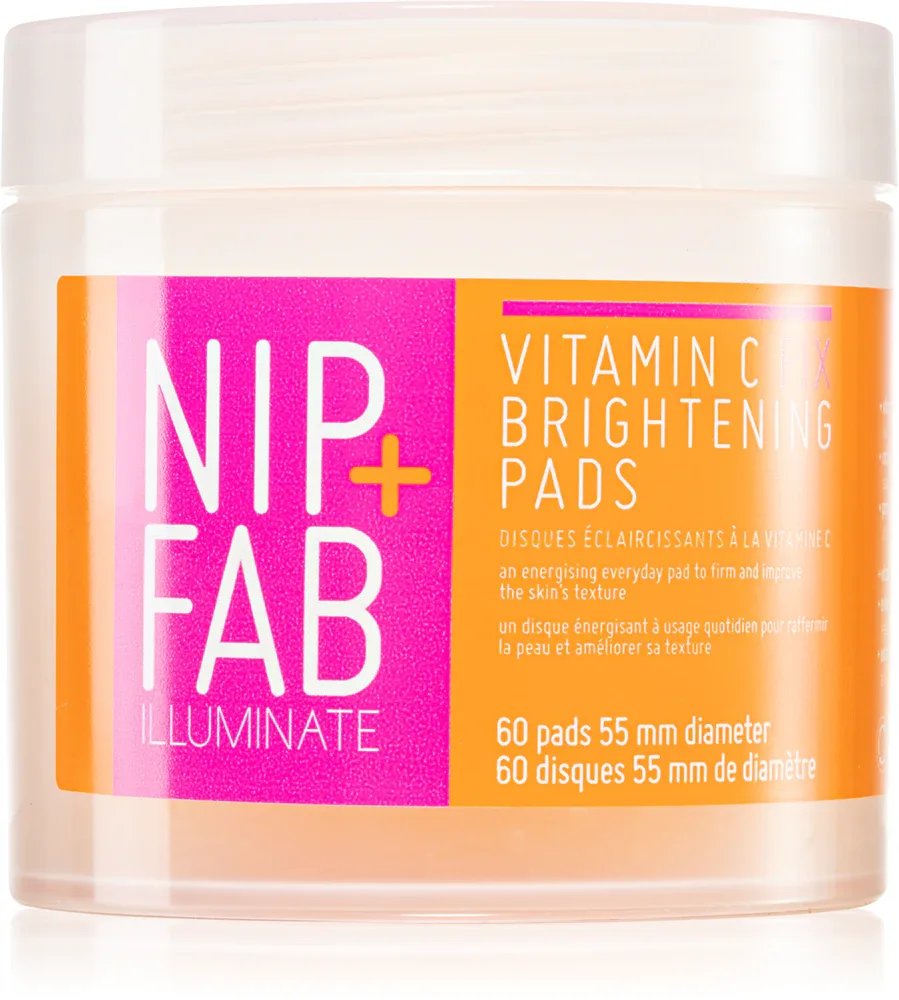 NIP+FAB Vitamin C Fix - Очищающие ватные диски с осветляющим эффектом, 60 шт