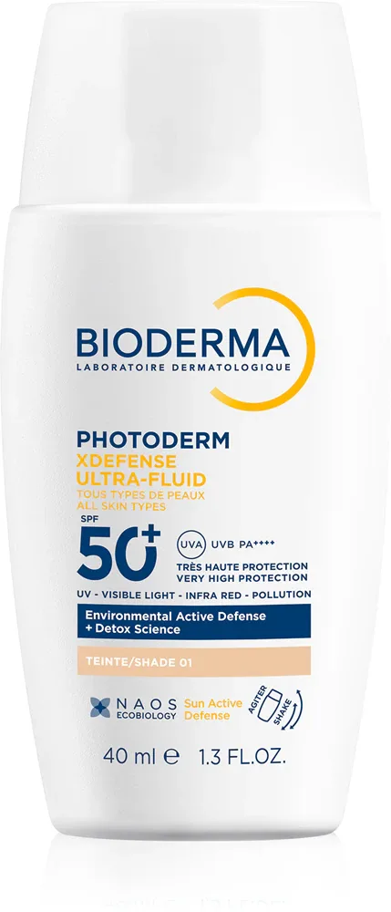 Bioderma Photoderm XDefense Tinted - Защитный тонизирующий флюид для лица SPF 50+, 40 мл, оттенок 01 Very Light