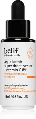 belif Aqua Bomb Super Drops Serum Vitamin C 8% - Сыворотка с витамином C для лица, омолаживающая и осветляющая, 15 мл