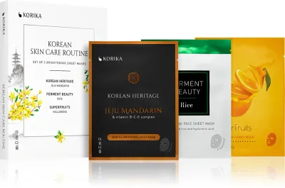 KORIKA KOREAN SKIN CARE ROUTINE SET OF 3 BRIGHTENING SHEET MASKS - Крем для лица с осветляющим эффектом