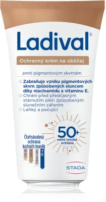 Ladival Anti-Pigment Spots - Защитный крем для лица с витамином Е SPF 50+, 50 мл