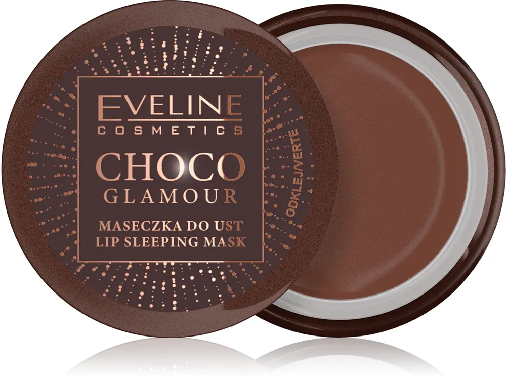Маска для губ Eveline Cosmetics Choco Glamour ночная, увлажняющая, с маслом какао, 12 мл