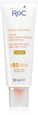 RoC Soleil Protect Anti Brown Spots Unifying Fluid Tinted - Унифицирующий тонизирующий флюид для лица SPF 50 с витамином C, 50 мл