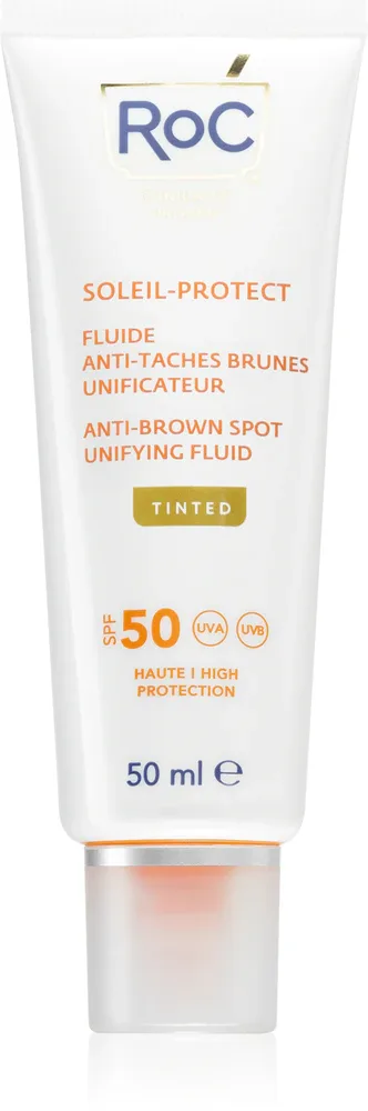 RoC Soleil Protect Anti Brown Spots Unifying Fluid Tinted - Унифицирующий тонизирующий флюид для лица SPF 50 с витамином C, 50 мл