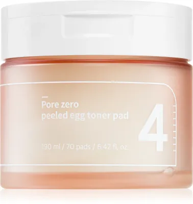 Numbuzin No. 4 Pore Zero Peeled Egg Toner Pad - Очищающие пилинг-патчи против блеска и расширенных пор на лице, 70 шт