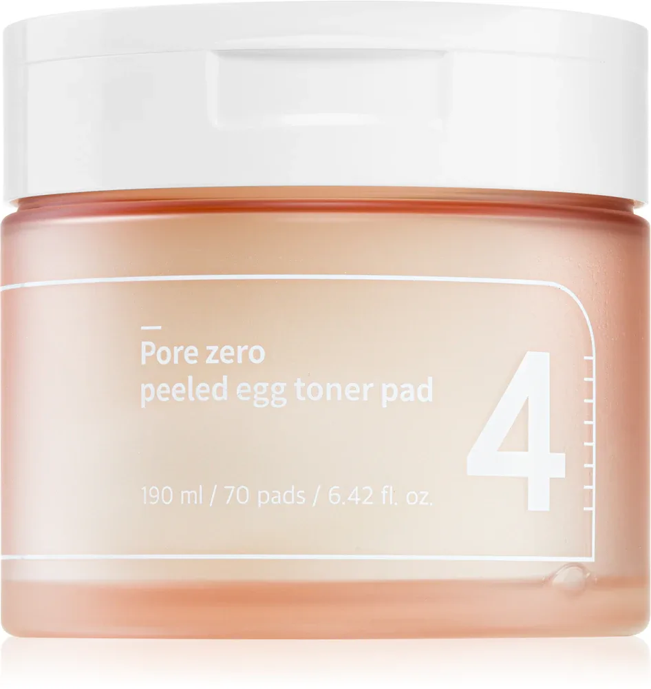 Numbuzin No. 4 Pore Zero Peeled Egg Toner Pad - Очищающие пилинг-патчи против блеска и расширенных пор на лице, 70 шт
