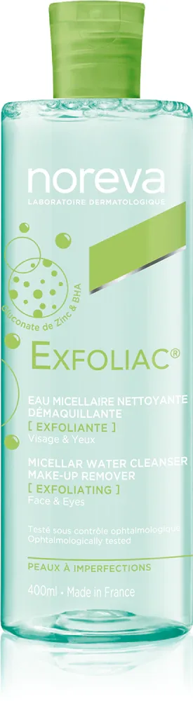 Noreva Exfoliac Micellar Water Cleanser - Очищающая мицеллярная вода с эффектом отшелушивания, 400 мл