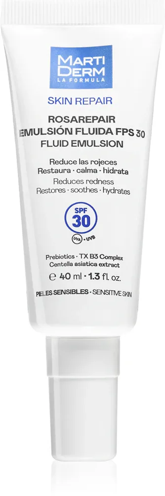 MartiDerm Skin Repair Rosarepair Fluid Emulsion SPF 30 - Увлажняющий крем против покраснений для лица SPF 30, 40 мл