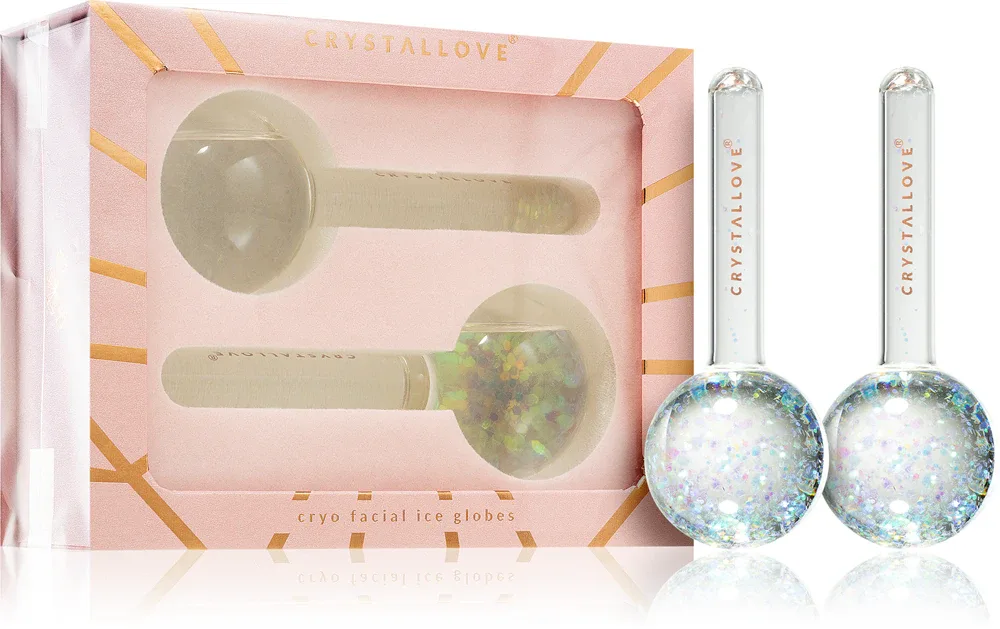 Шары для массажа лица Crystallove Cryo Cryolift Ice Globes Crystal стеклянные, охлаждающие, 2 шт