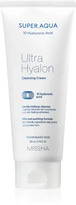 Missha Super Aqua 10 Hyaluronic Acid - Крем увлажняющий-очищающий, 200 мл