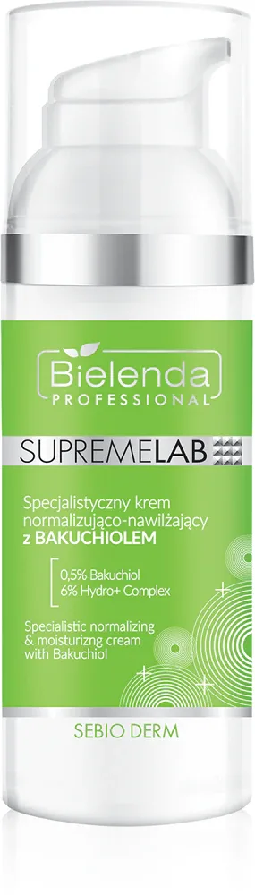 Bielenda Professional Supremelab Sebio Derm - Специализированный крем для лица с увлажняющим эффектом 0,5% Bakuchiol & 6% Hydro Complex, 50 мл