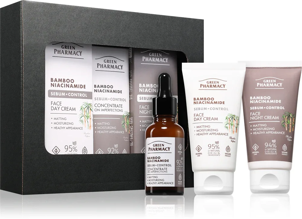 Green Pharmacy Bamboo & Niacinamide Set - Подарочный набор для идеальной кожи