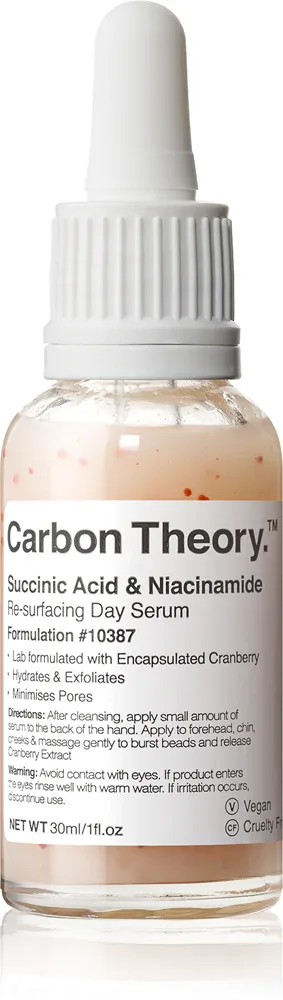 Carbon Theory Succinic Acid & Niacinamide - Сыворотка для лица для проблемной кожи, 30 мл
