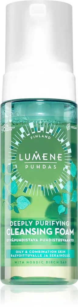 Lumene Deeply Purifying [PUHDAS] - Очищающая пенка для демакияжа для жирной и комбинированной кожи, 150 мл