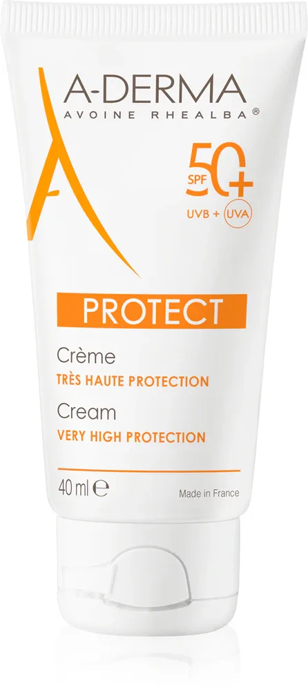 A-Derma Protect Cream - Защитный крем для нормальной и сухой кожи SPF 50+, 40 мл