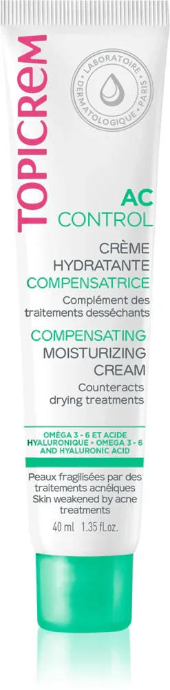 Topicrem AC Compensating Moisturizing Cream - Увлажняющий крем для жирной кожи с проблемами акне, 40 мл