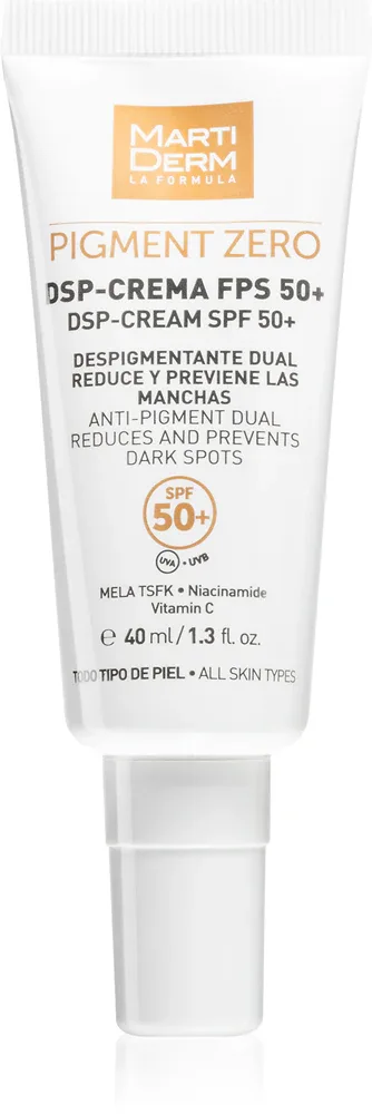 MartiDerm Pigment Zero DSP-Cream - Крем для лица против пигментных пятен SPF 50+, 40 мл