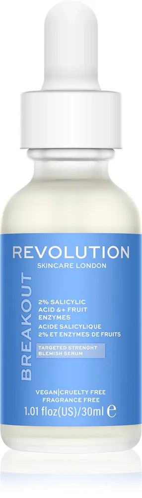 Revolution Skincare Super Salicylic 2% Salicylic Acid & Fruit Enzymes - Сыворотка для регенерации жирной и проблемной кожи, 30 мл