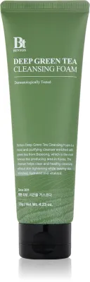 Benton Deep Green Tea - Очищающая пенка с зеленым чаем - увлажняющая, 120 г