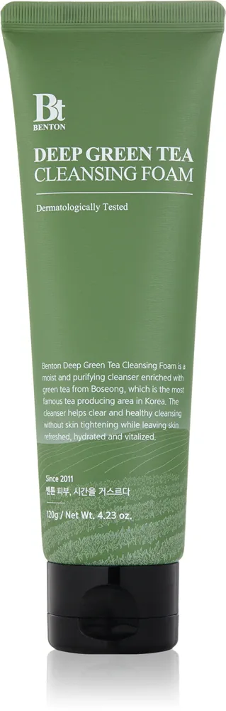 Benton Deep Green Tea - Очищающая пенка с зеленым чаем - увлажняющая, 120 г