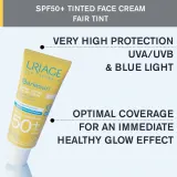 Uriage Bariesun Tinted Cream SPF 50+ - Защитный тонирующий крем для лица SPF 50+, 50 мл, оттенок Fair tint — фото 4