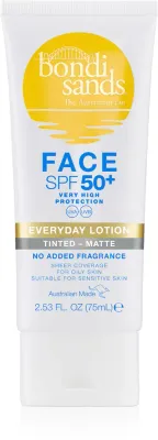 Крем для лица Bondi Sands SPF 50+ Everyday Face Lotion солнцезащитный, тонирующий, с матовым финишем, 75 мл SPF 50+