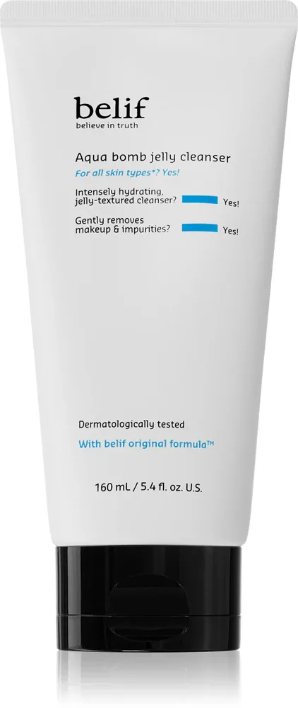 belif Aqua Bomb Jelly Cleanser - Успокаивающий очищающий гель для снятия макияжа, 160 мл