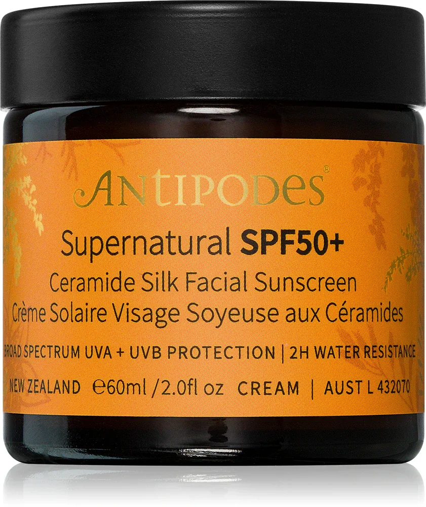 Antipodes Supernatural SPF50+ Ceramide Silk Facial Sunscreen - Охранный крем для лица с керамидами