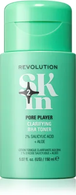 Revolution Skincare Clearly Clarify 2% Salicylic Acid &Aloe Clarifying BHA Toner - Очищающий тоник для регуляции себума и сужающий поры, 150 мл