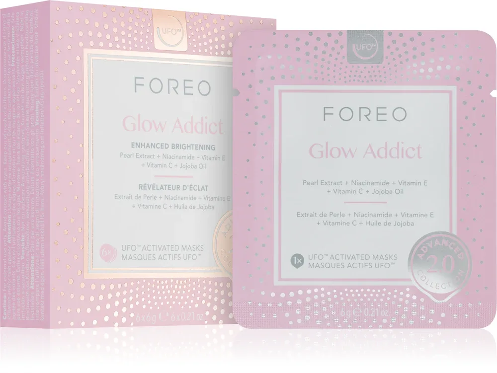 FOREO UFO Glow Addict - Осветляющая маска для лица, 6 шт