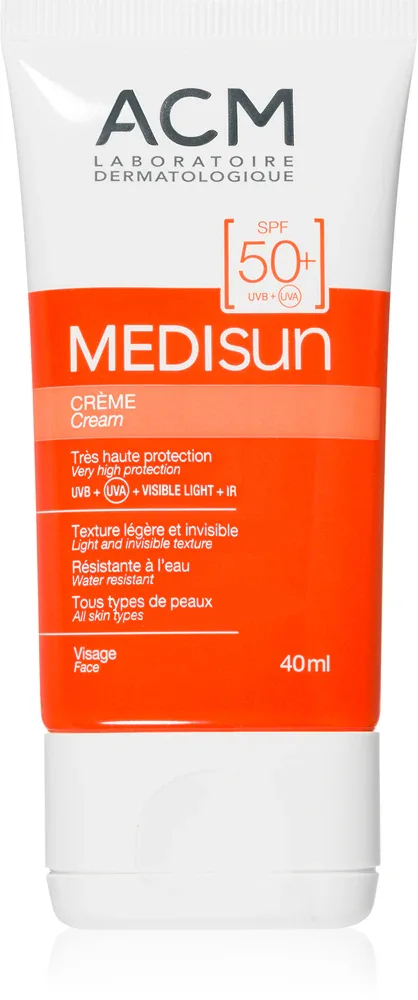 ACM Medisun - Водостойкий крем для загара SPF 50+ для лица, 40 мл