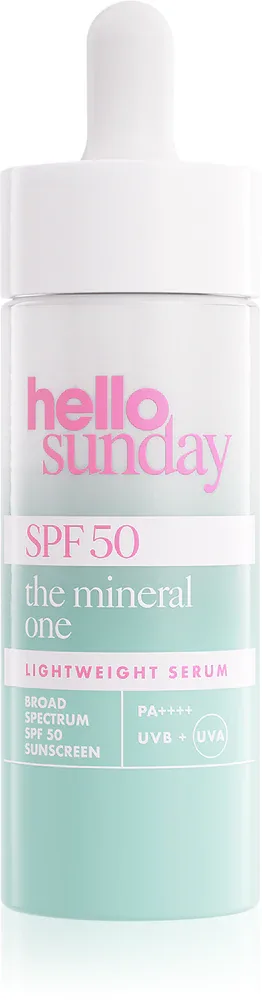 hello sunday the mineral one lightweight serum drops - легкое сыворотка SPF 50, 30 мл