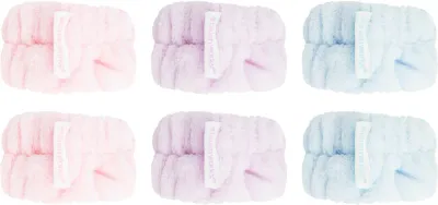 Напульсники для умывания Brushworks Pastel Microfibre Wrist Wash Bands из микрофибры, 6 шт