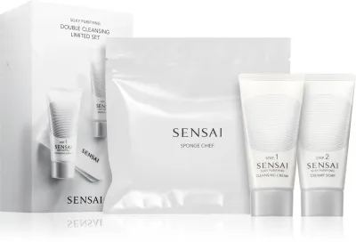 Sensai Silky Purifying Double Cleansing Set - Набор для ухода за кожей лица - глубокое очищение, 3 шт