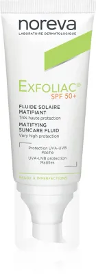 Noreva Exfoliac Mattifying Suncare Fluid SPF 50+ - Защитный матирующий флюид для лица SPF 50+, 40 мл