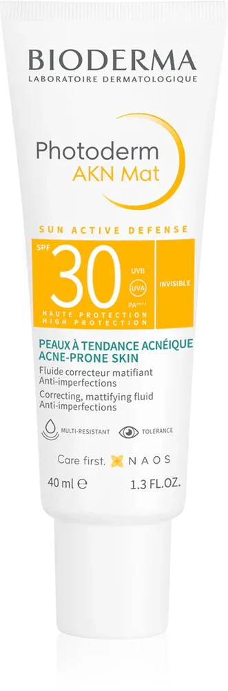 Флюид для лица Bioderma Photoderm AKN Mat солнцезащитный, матирующий, для жирной кожи, 40 мл