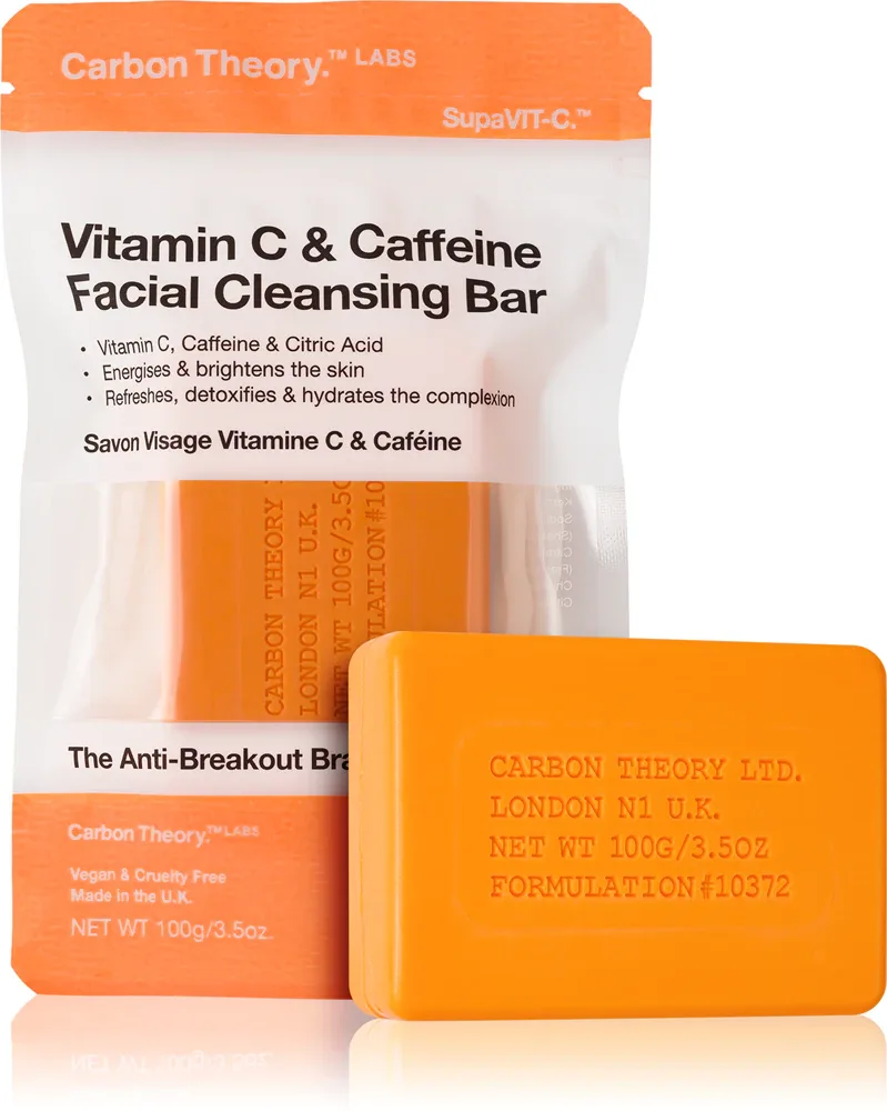 Carbon Theory Facial Cleansing Bar Vitamin C & Caffeine - Очищающее мыло для лица с витамином C Orange, 100 г