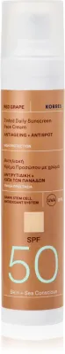 Korres Red Grape Tinted Daily Sunscreen - Тонирующий крем для загара для выравнивания тона кожи SPF 50, 50 мл