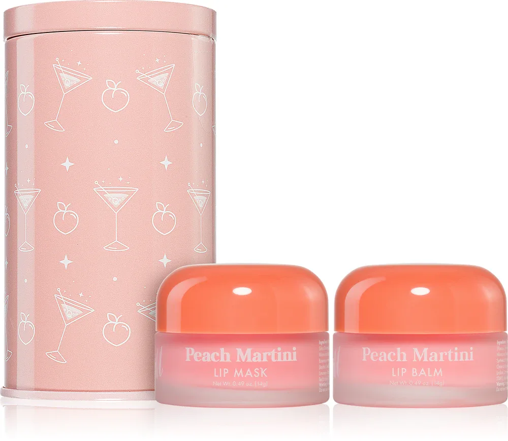 Barry M Lip Care Duo - Подарочный набор для губ с ароматом персикового мартини с ароматом Peach Martini, 2 г