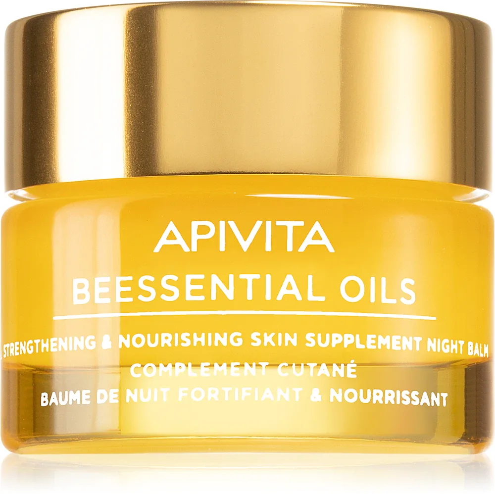 Apivita Beessential Oils Strengthening & Nourishing Night Balm - Крем для лица на ночь питание и увлажнение, 15 мл