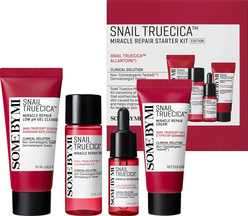 Some By Mi Snail Truecica Miracle Repair Starter Kit - Подарочный набор для чувствительной кожи с проблемами акне, 1 шт