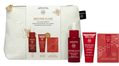 Apivita Beevine Elixir Gift Pouch - Праздничный набор для лица, укрепляющий кожу, 1 шт