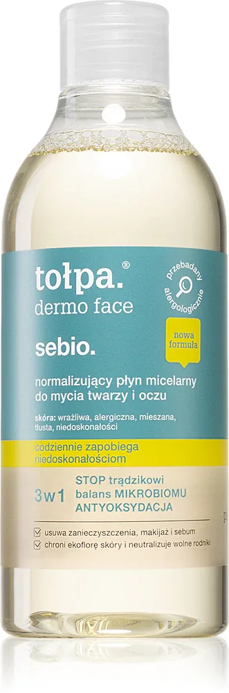Tołpa Dermo Face Sebio - Мицеллярная вода 3 в 1 для проблемной кожи, 400 мл
