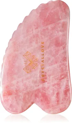 Пластина гуаша Crystallove Rose Quartz 3D Gua Sha из розового кварца, 8,5 см, 1 шт