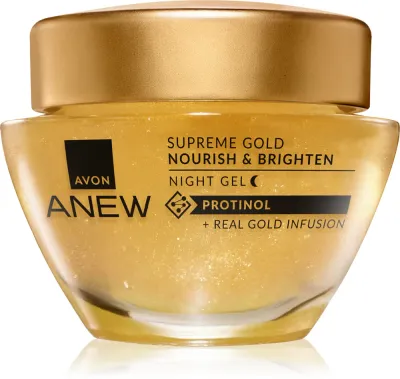 Avon Anew Skin Renewing Gold Emulsion - Увлажняющий крем против морщин на ночь, 50 мл