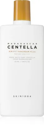 SKIN1004 Madagascar Centella Air-Fit Suncream Plus - Минеральный защитный крем для чувствительной кожи SPF 50+, 50 мл