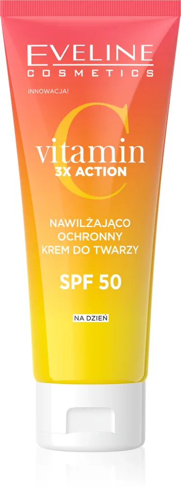 Крем для лица Eveline Cosmetics Vitamin C 3x Action дневной, увлажняющий, SPF 50, 30 мл
