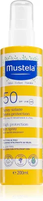 Mustela Family High Protection Sun Spray - Защитный детский крем для загара в спрее SPF 50+, 200 мл
