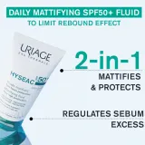Uriage Hyseac Mattifying Fluid SPF 50+ - Матирующий увлажняющий крем с SPF 50+, 50 мл — фото 4