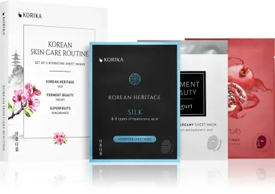 KORIKA KOREAN SKIN CARE ROUTINE SET OF 3 HYDRATING SHEET MASKS - Крем для лица с увлажняющим действием